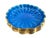 Vintage Italian Blue Crackle Glaze & Gilt Scalloped Ceramic Bowl For Sale - Image 9 of 11