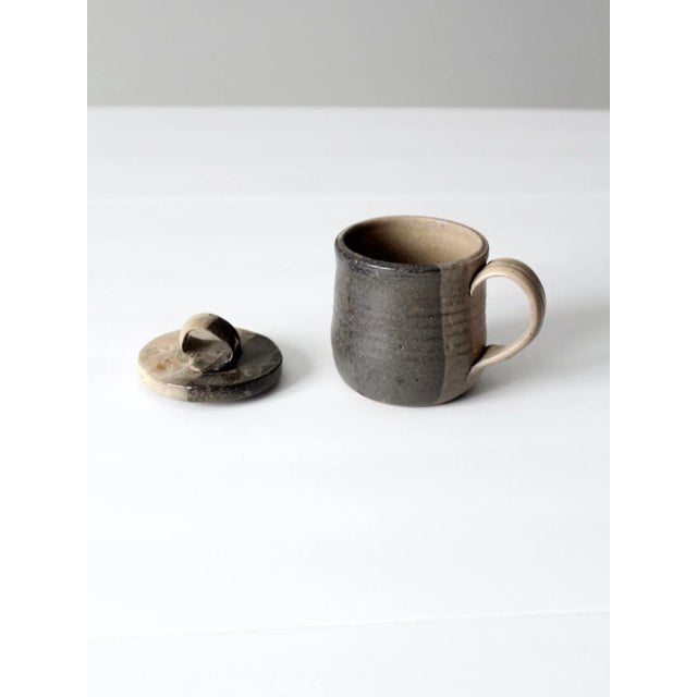 Vintage Studio Pottery Mug With Lid For Sale - Image 10 of 12