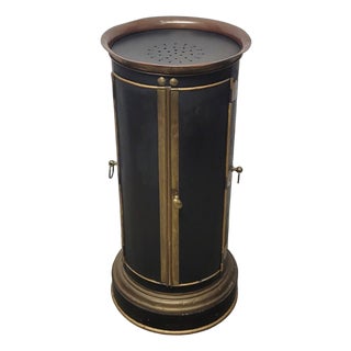 Rare English Regency Toleware Warming Tower With Copper Rim & Brass Hardware, C. 1820–1840 For Sale