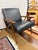 Black Mid Century Style Pair of Chairs and Ottoman 3 PCS For Sale - Image 8 of 8