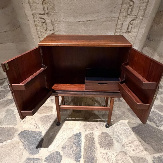 1960s Danish Mid-Century Modern Cocktail Bar Cabinet Svend Langkilde Møbler For Sale - Image 5 of 17