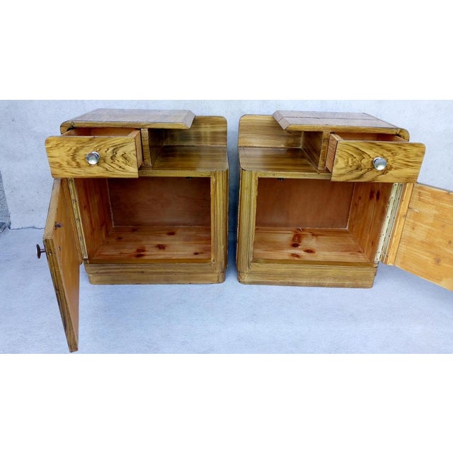 Art Deco Bedside Tables by Jindrich Halabala for Up Závody, 1940s, Set of 2 For Sale - Image 6 of 18