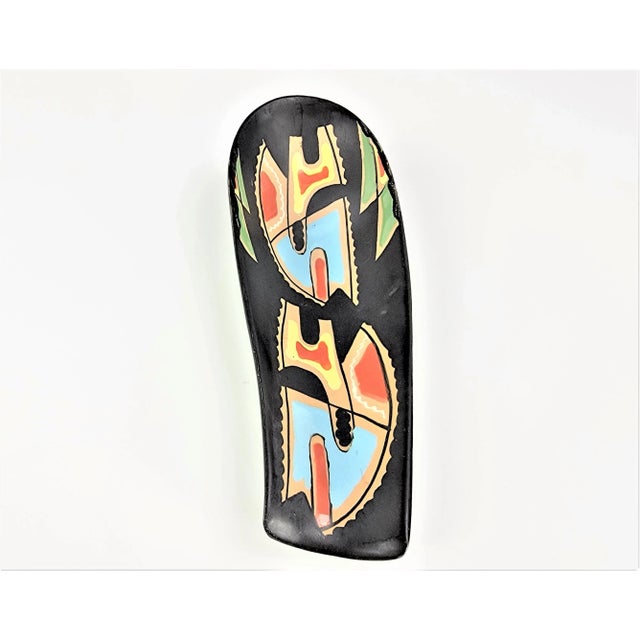 Ceramic Mid-Century Deruta Italian Hand-Painted Ceramic Abstract Art Platter, 9" For Sale - Image 7 of 11