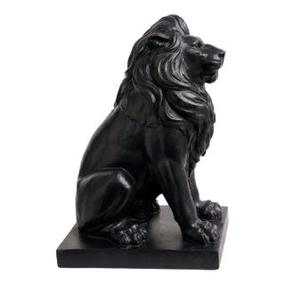 Cast Stone Guardian Lion Garden Sculpture. For Sale