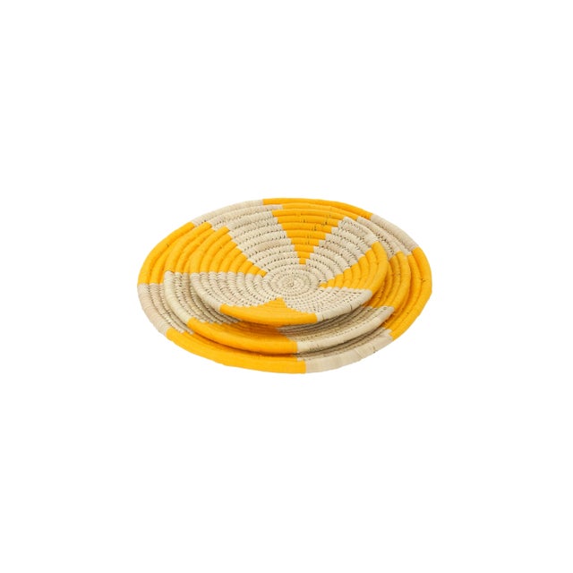 Amara Yellow Seagrass Wall Basket, Small For Sale - Image 4 of 4