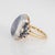1940s Retro Vintage Moonstone Sapphire Ring Diamond Size 6.25 14k Gold Palladium For Sale - Image 4 of 7