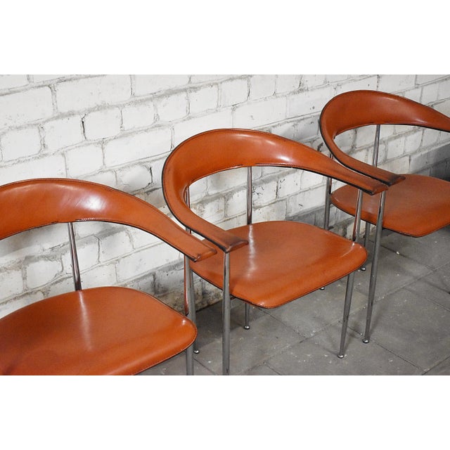 Mid-Century Modern P40 Chairs by Giancarlo Vegni and Gianfranco Gualtierogotti for Fasem, 1980s, Set of 4 For Sale - Image 3 of 10