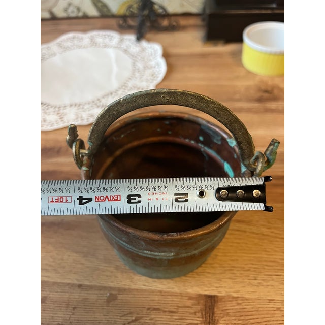 Metal Small Vintage Metal Planter Style Bucket For Sale - Image 7 of 7