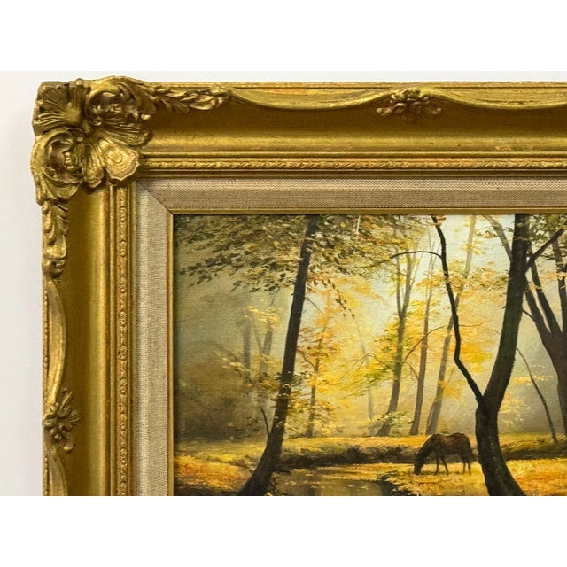 Wood Horse next to River in the Woods of the English Countryside by British Artist 1970 (Circa) For Sale - Image 7 of 18