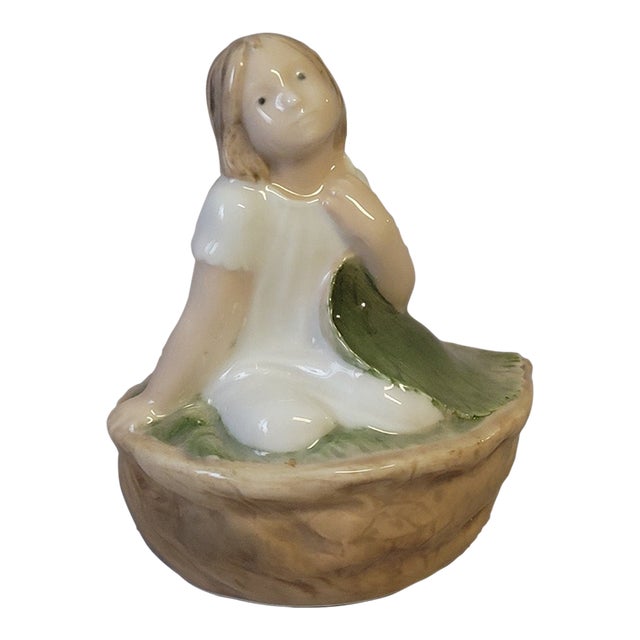 Royal Copenhagen “Thumbelina in Walnut Shell” Porcelain Figurine For Sale