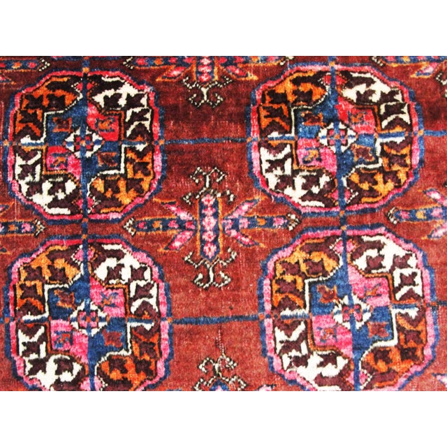 Red Antique Ersari Turkoman Tribal Rug For Sale - Image 8 of 9