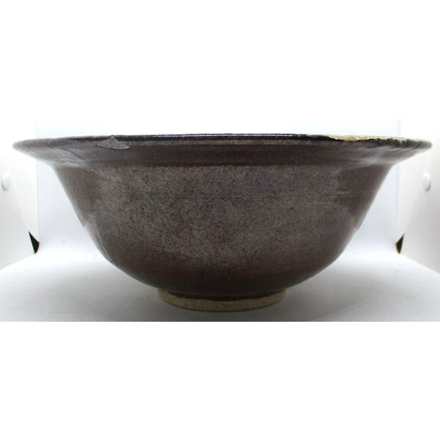 Ceramic Original Large Cpc Studio Pottery Signed 1990 Abstract Patterned Glossy Bowl For Sale - Image 7 of 12