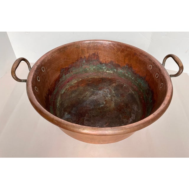1800s Antique French Copper Handcrafted Preserving Pan For Sale In Dallas - Image 6 of 12