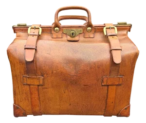 Vintage English Tanner Krolle & Co. Ltd. For Harrods Leather Gladstone Bag