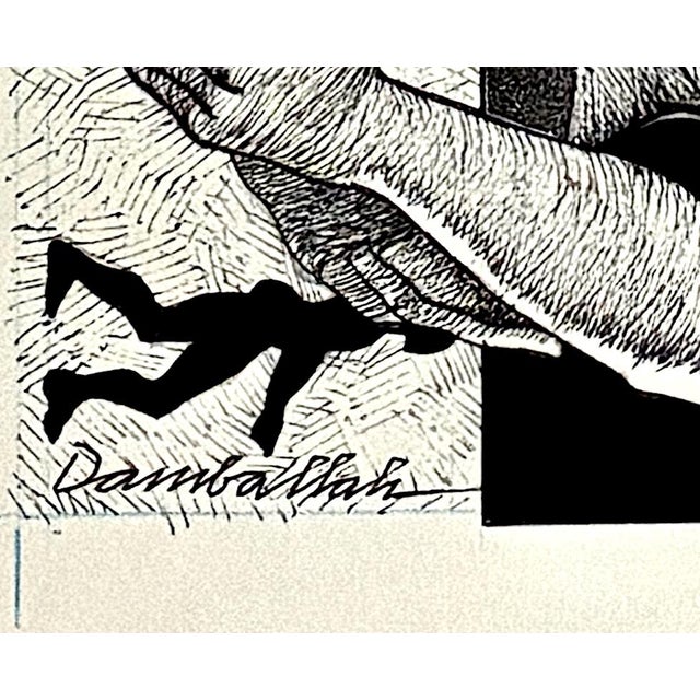 Onyx Two Men Embracing Pen and Ink Drawing by Damballah Dolphus Smith (1943–1992) For Sale - Image 8 of 10