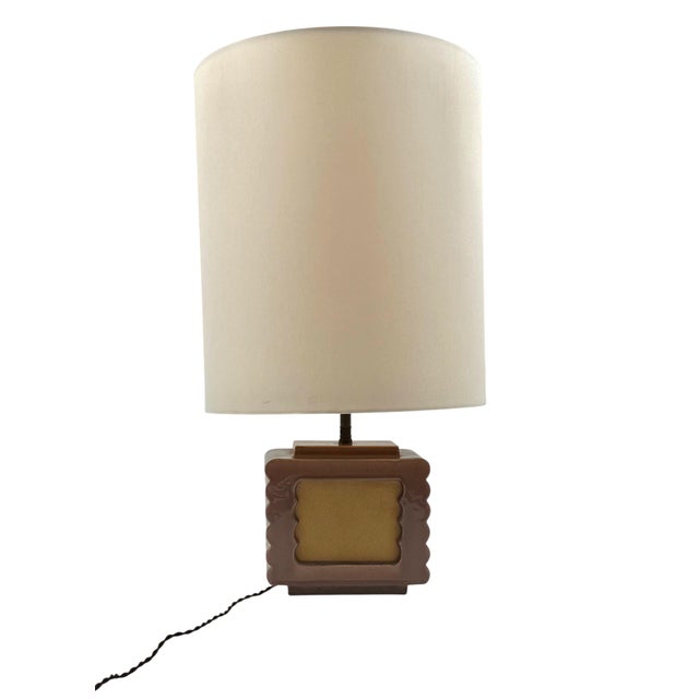 Art Deco Ceramic Table Lamp, Andre Fau Boulogne France Circa 1940s For Sale - Image 4 of 16