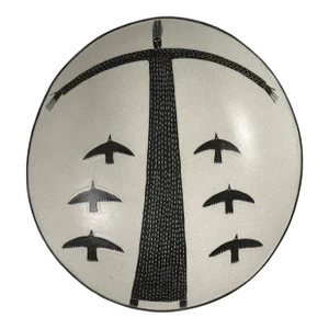 Sandy Shaw - Migrating Bird Woman Porcelain Bowl, Signed (1990)