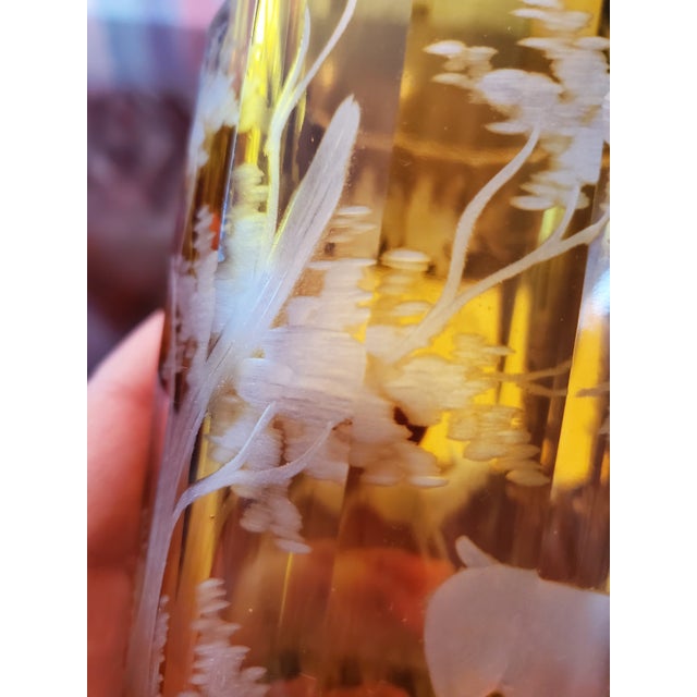 Glass Antique Bohemian Glass Moser Deer Goblet For Sale - Image 7 of 12