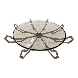 Jean Louis Deniot Modern Brass Iron Eye Low Bowl For Sale