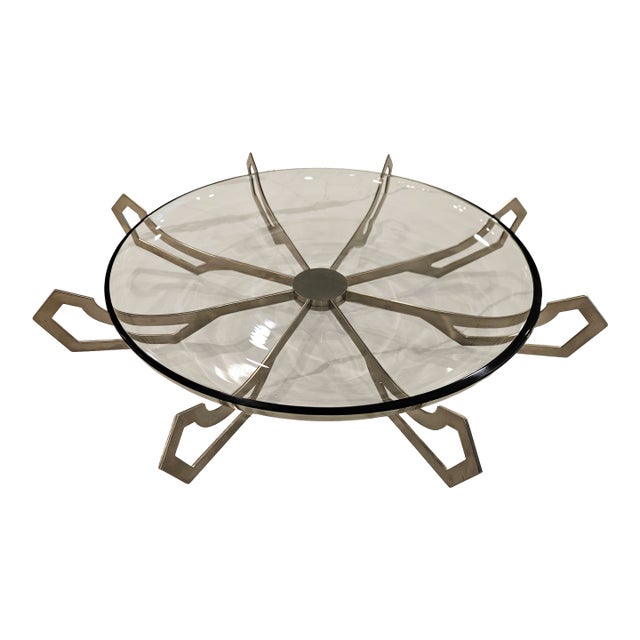 Jean Louis Deniot Modern Brass Iron Eye Low Bowl For Sale