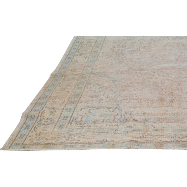 1930s Vintage Turkish Anatolian Hand Knotted Organic Wool Fine Weave Rug,5'9"X9'8" For Sale - Image 5 of 6