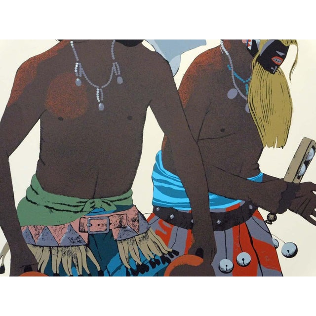 Rustic 1980s Louis De Mayo "The Yaqui Deer Dancer" Hand Signed Serigraph Art Print Unframed For Sale - Image 3 of 8