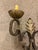 1900s Two-Arm French Wall Sconces With Gold-Leafed Bobeches - Pair For Sale - Image 9 of 15