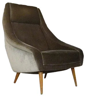 Italian Mohair Velvet Highback Chair, 1950s