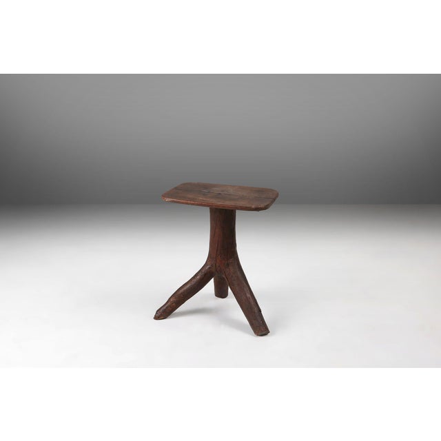 Wooden Stool with Tree Branch Legs, France, 1850s For Sale - Image 12 of 12