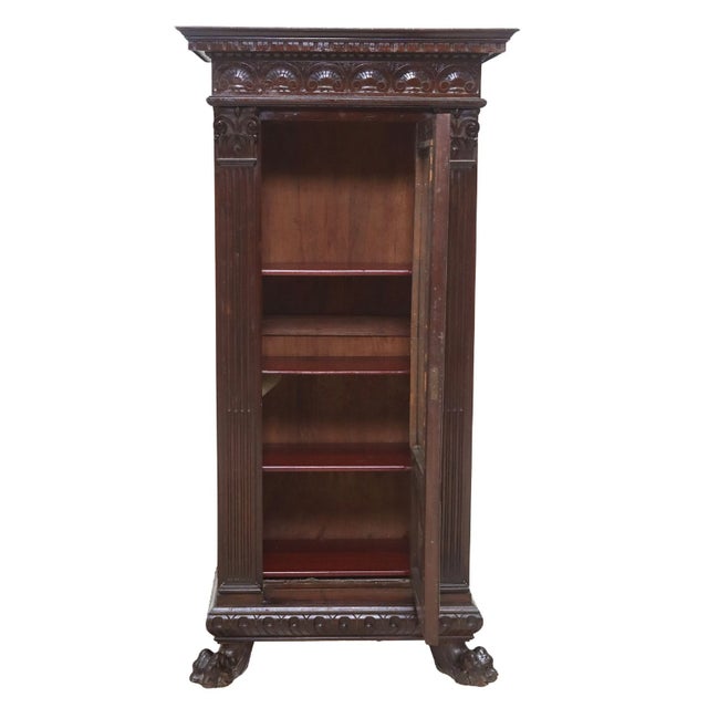 Early 20th Century Italian Renaissance Revival Carved Walnut Bookcase For Sale - Image 4 of 11
