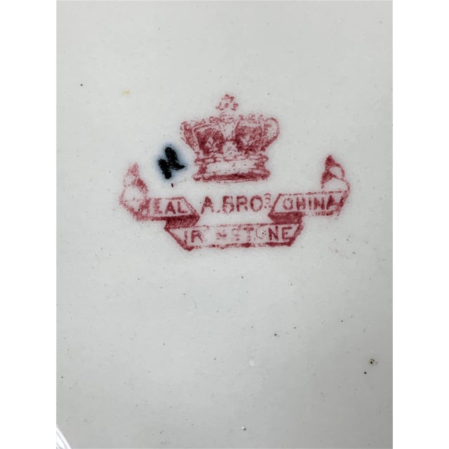 White Antique Chinoisserie Ironstone Plate For Sale - Image 8 of 9