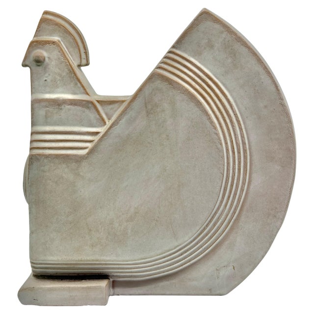 Beige 1960s Architectural Rooster Pottery Figure For Sale - Image 8 of 18