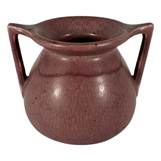 Rookwood Pottery Vase: Matte Pink Glaze, Double Handled, c. 1930 For Sale