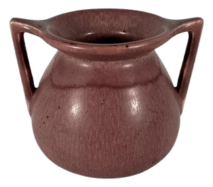 Rookwood Pottery Vase: Matte Pink Glaze, Double Handled, c. 1930