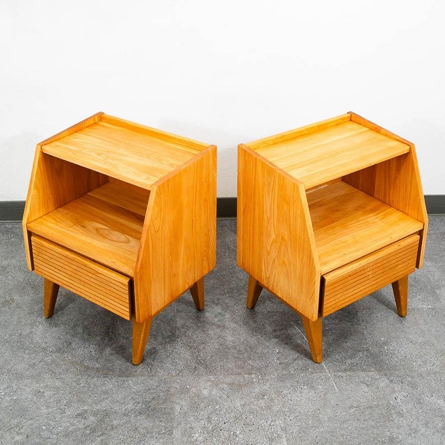 Mid Century Modern Nightstands Solid Oak Dillingham Drawers End Tables MCM For Sale In Sacramento - Image 6 of 12
