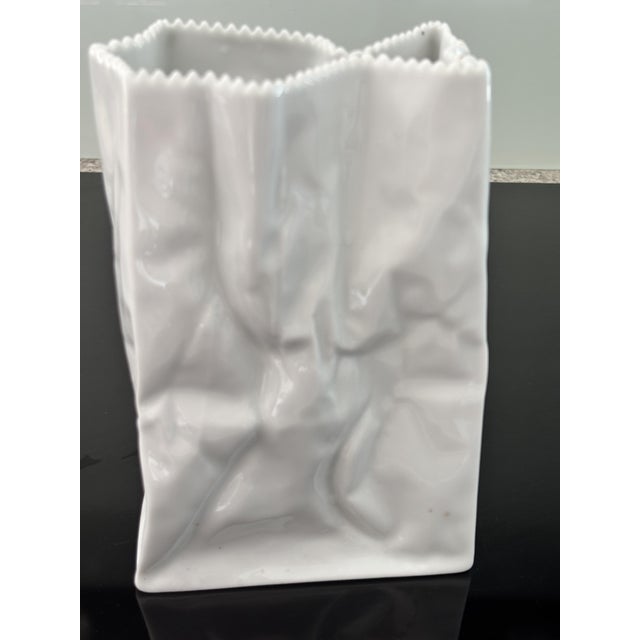 Vintage Paper Bag Ceramic Vase by Tapio Wirkkala for Rosenthal, 1970s For Sale - Image 9 of 9