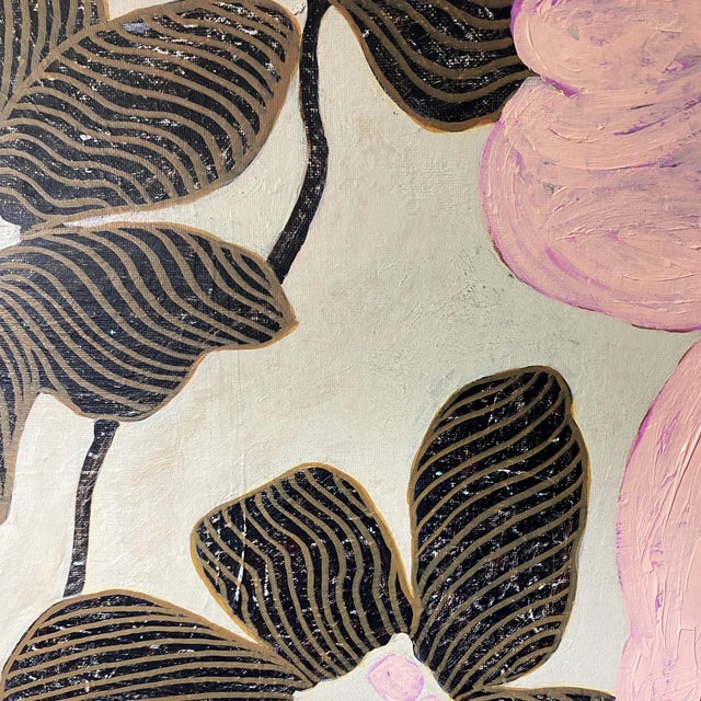 2020s Original Framed Acrylic Botanical Painting, Organic Boho Art Floral Wall Art, by Tatiana Duperault For Sale - Image 5 of 6