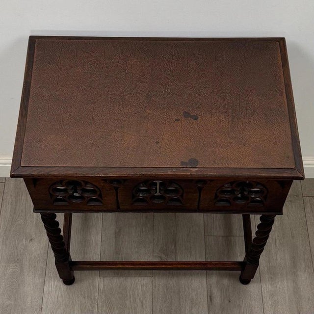 20th Century Gothic Oak Side Table For Sale - Image 4 of 10