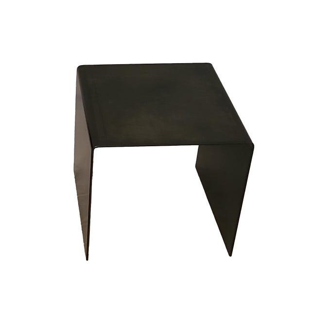 Industrial Bent Steel Side Table For Sale - Image 3 of 3