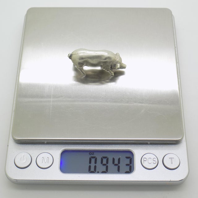 Vintage Italian Handmade Silver 800 Pig Figurine, Arezzo, 1970s For Sale - Image 9 of 11