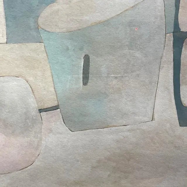 Wood Vintage Abstract Pastel Watercolor Painting, Signed For Sale - Image 7 of 10