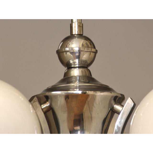 Metal Vintage Bauhaus Glass Chandelier, 1930s For Sale - Image 7 of 11