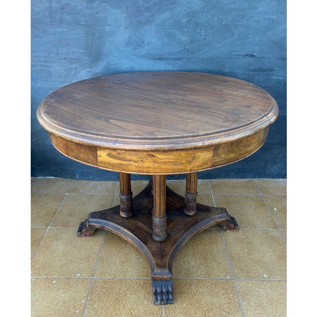 Traditional SpanishNeoclassical Revival Round Hardwood Table, Early 20th Century For Sale - Image 3 of 9