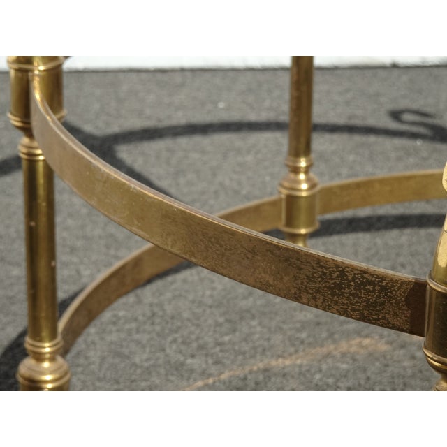 Vintage Hollywood Regency LeBarge Style Brass Coffee Table Base W Swan Heads For Sale - Image 12 of 14