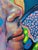 Blue Moisés Villafuerte "Entering the Noise" Contemporary Abstract Colorful Figurative Portrait Painting, 2023 For Sale - Image 8 of 9