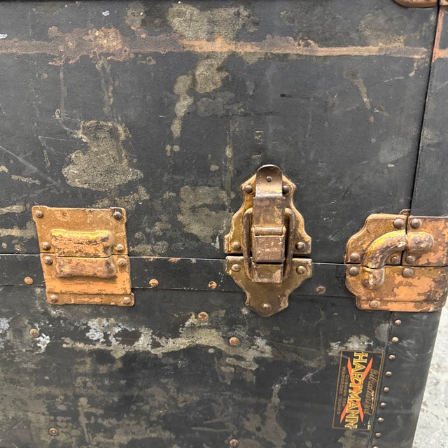 Black Hartmann Steamer Trunk, Vintage For Sale - Image 8 of 12
