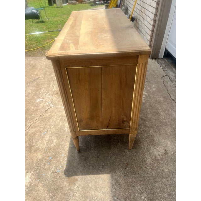 Brass French 19th Century Louis XVI Bleached Walnut Chest of Drawers / Commode For Sale - Image 8 of 12
