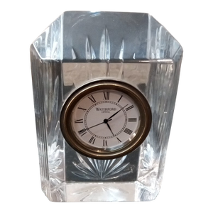1980s Waterford Lismore Crystal Ireland Mantle/Desk Clock