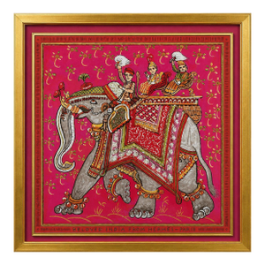 Vintage 2008 Framed Authentic Original Hermès Art Advertisement Lithograph Featuring Hermès "Beloved India"