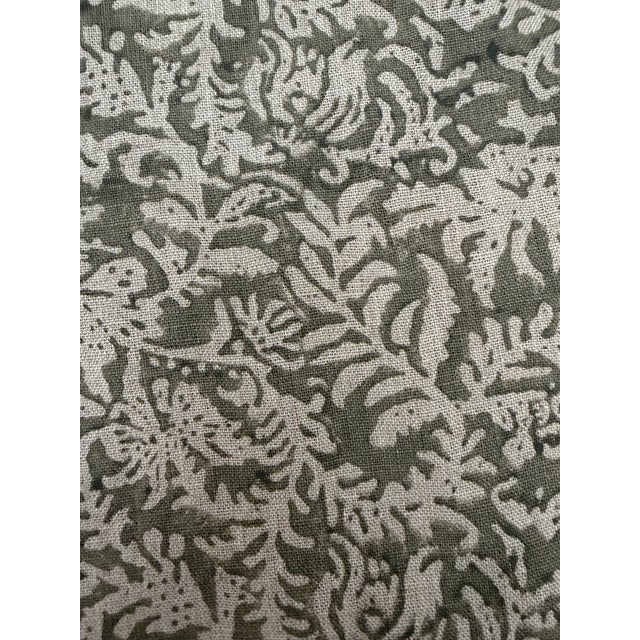 Textile Zak + Fox Mareel Hand Blocked Fabric Linen 1 1/2 Yards For Sale - Image 7 of 7